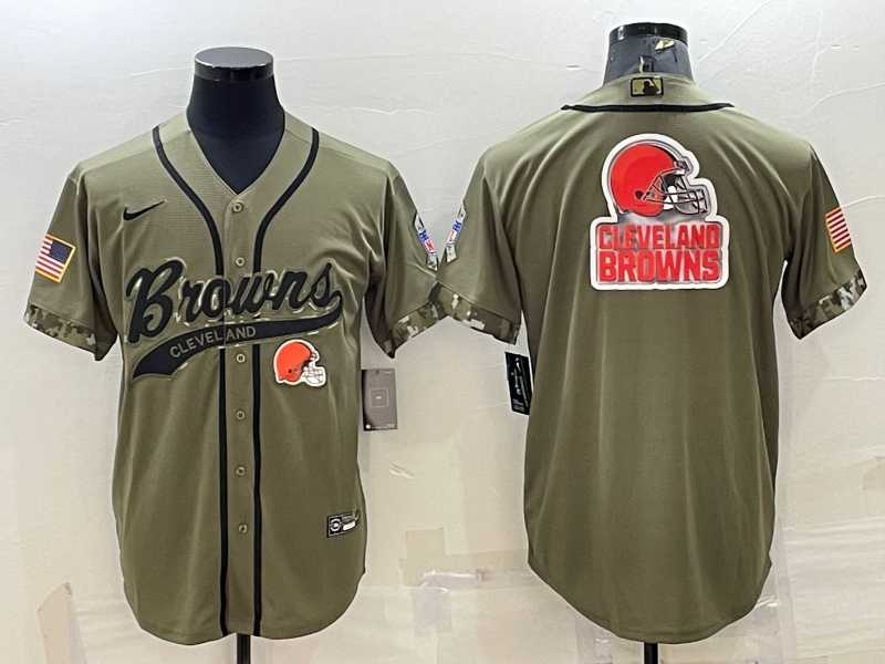 Men's Cleveland Browns Olive 2022 Salute To Service Team Big Logo Cool Base Stitched Baseball Jersey,We sell and wholesale Men's Cleveland Browns Olive 2022 Salute To Service Team Big Logo Cool Base Stitched Baseball Jersey on line form chian!